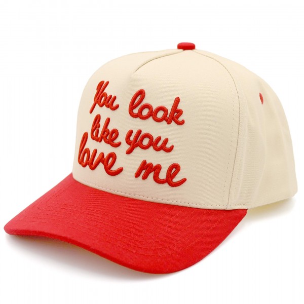C.C TCM0052
Two Tone Canvas Embroidered "You look like you love me" Baseball Cap

- Snap Back Closure
- One Size Fits Most
- 100% Cotton