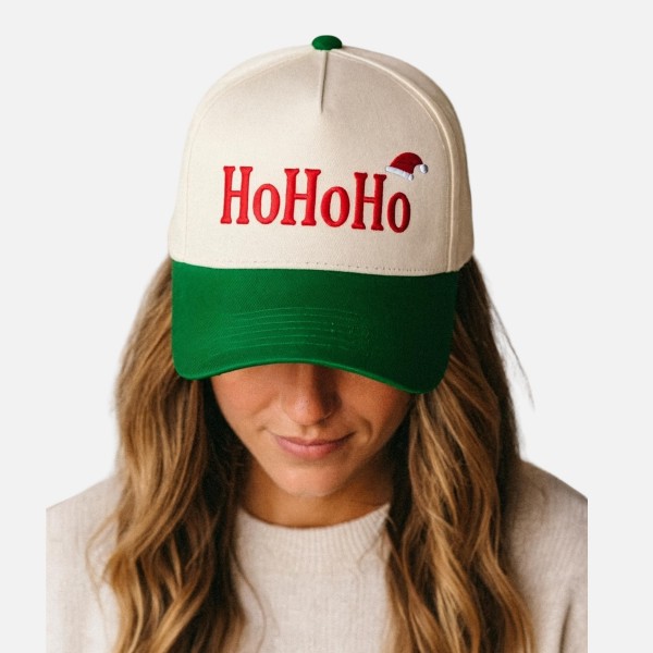 "HoHoHo" 3D Embroidered Two Tone Baseball Cap

- One Size Fits Most
- Snap Back Closure
- 100% Cotton