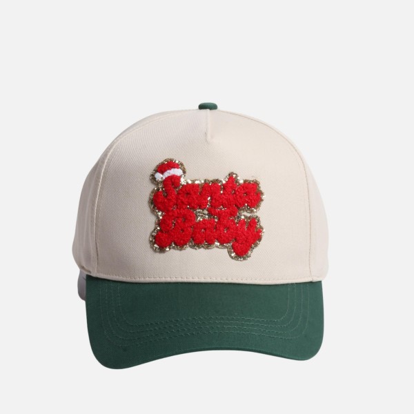 "Santa Baby" Glitter Chenille Patch Two Tone Baseball Cap

- One Size Fits Most
- Snap Back Closure
- 100% Cotton