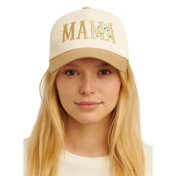 Do Everything In Love "MAMA" & Flowers Embroidered Two Tone Baseball Cap

- One Size Fits Most
- Snap Back Closure
- 100% Cotton