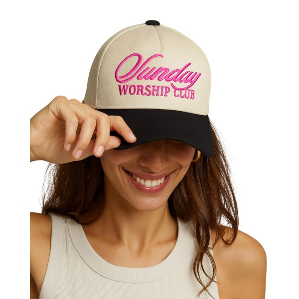 Do Everything In Love "Sunday Worship Club" Embroidered Two Tone Baseball Cap

- One Size Fits Most
- Snap Back Closure
- 100% Cotton