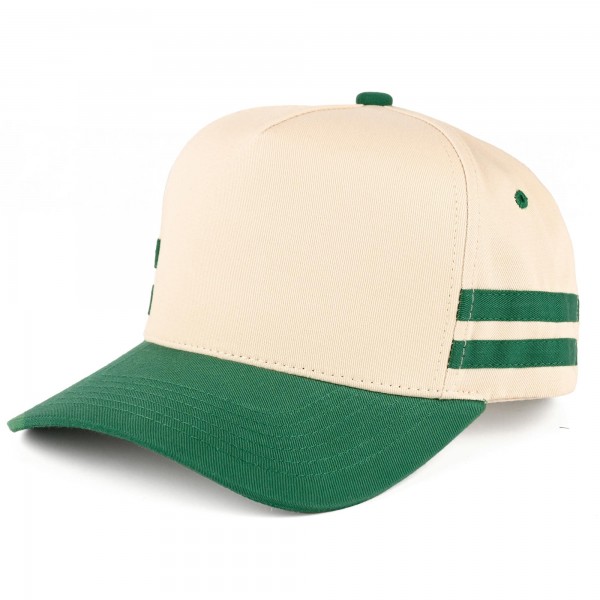 C.C TCM1000
Two Tone Canvas Embroidered Baseball Cap With Stripes Detail 

- Snap Back Closure
- One Size Fits Most
- 100% Cotton