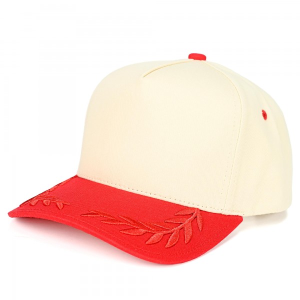 C.C TCM1007
Two Tone Canvas Baseball Cap With Embroidered Leaves Detail 

- Snap Back Closure
- One Size Fits Most
- 100% Cotton