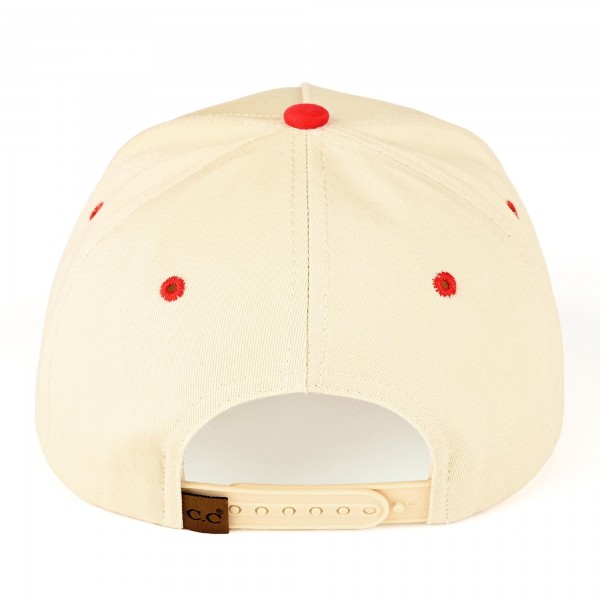 C.C TCM1007
Two Tone Canvas Baseball Cap With Embroidered Leaves Detail 

- Snap Back Closure
- One Size Fits Most
- 100% Cotton