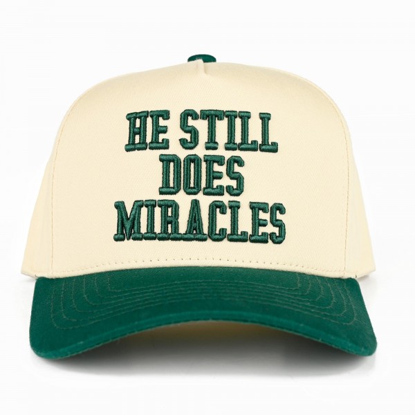 C.C TCM0094
Two Tone "He Still Does Miracles'" Canvas Embroidered Baseball Cap

- Snap Back Closure
- One Size Fits Most
- 100% Cotton