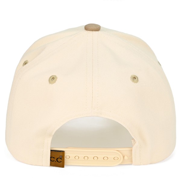 C.C TCM0095 Two Tone "AMEN'" Canvas Embroidered Baseball Cap - "Faith Over Fear" Side Embroidery - Snap Back Closure - One Size Fits Most - 100% Cotton view 5