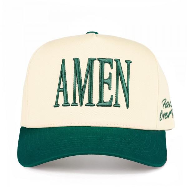 C.C TCM0095
Two Tone "AMEN'" Canvas Embroidered Baseball Cap

- "Faith Over Fear" Side Embroidery 
- Snap Back Closure
- One Size Fits Most
- 100% Cotton