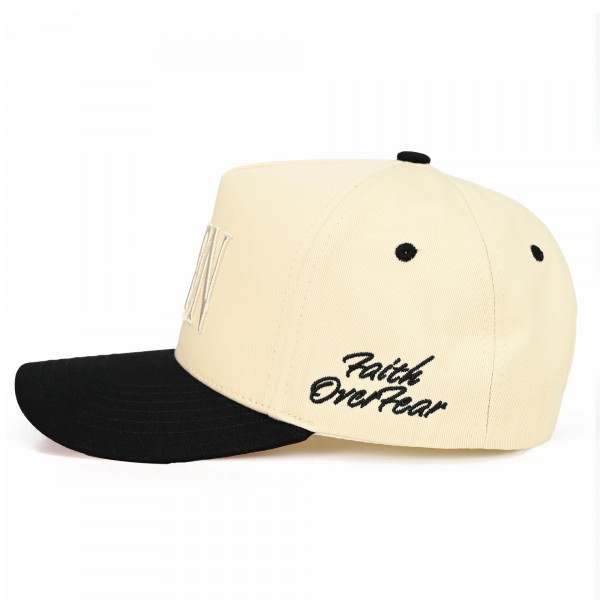 C.C TCM0095
Two Tone "AMEN'" Canvas Embroidered Baseball Cap

- "Faith Over Fear" Side Embroidery 
- Snap Back Closure
- One Size Fits Most
- 100% Cotton