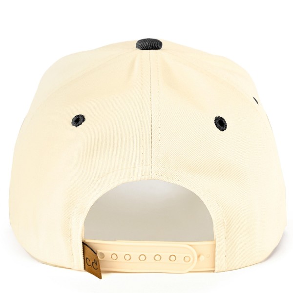 C.C TCM0095 Two Tone "AMEN'" Canvas Embroidered Baseball Cap - "Faith Over Fear" Side Embroidery - Snap Back Closure - One Size Fits Most - 100% Cotton view 5