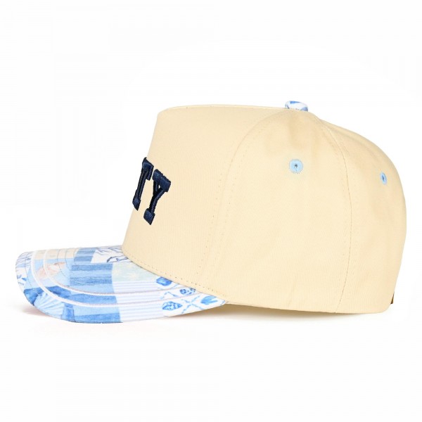 C.C TCM0135
Two Tone "Salty" Embroidered Baseball Cap With Beach Pattern Patchwork Bill 

- Snap Back Closure
- One Size Fits Most
- 100% Cotton