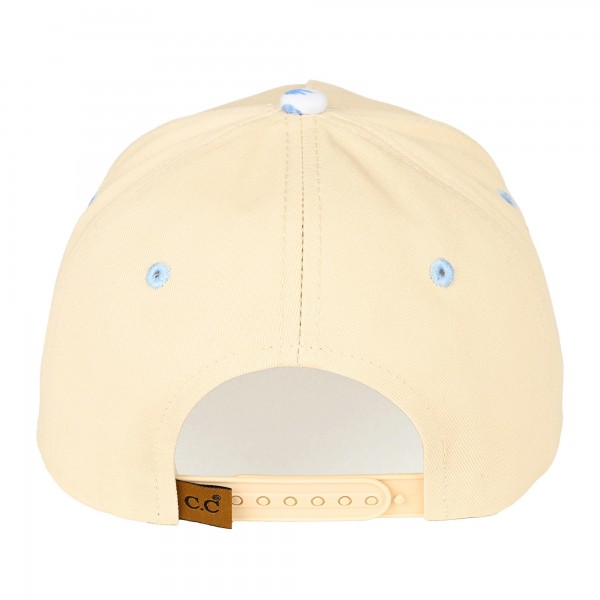 C.C TCM0135 Two Tone "Salty" Embroidered Baseball Cap With Beach Pattern Patchwork Bill - Snap Back Closure - One Size Fits Most - 100% Cotton view 5