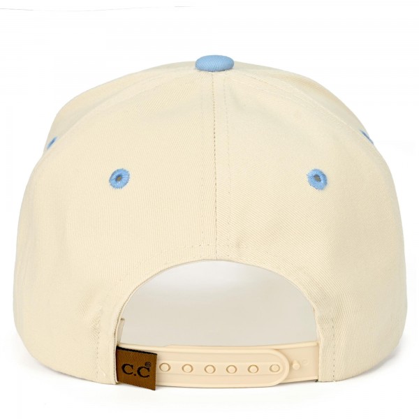 C.C TCM0137 Two Tone Polka Dot "Meet Me At The Lake" Canvas Embroidered Baseball Cap - Snap Back Closure - One Size Fits Most - 100% Cotton view 5