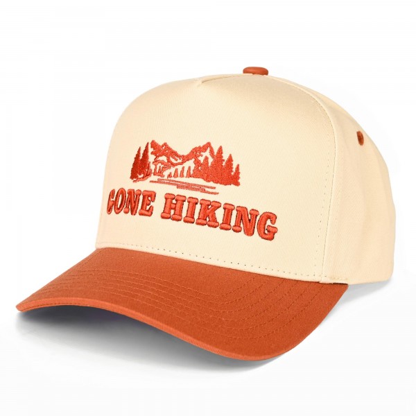 C.C TCM0146
Two Tone "GONE HIKING" Canvas Embroidered Baseball Cap

- Snap Back Closure
- One Size Fits Most
- 100% Cotton