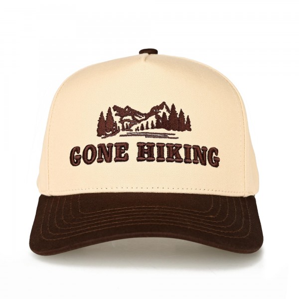 C.C TCM0146
Two Tone "GONE HIKING" Canvas Embroidered Baseball Cap

- Snap Back Closure
- One Size Fits Most
- 100% Cotton