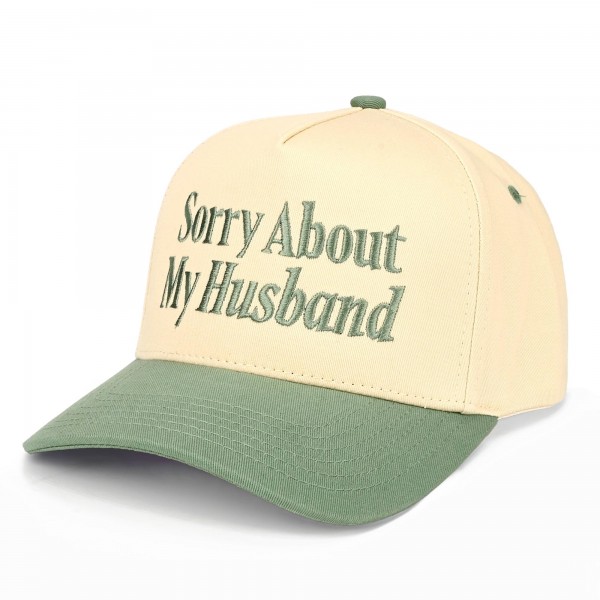 C.C TCM0153
Two Tone "Sorry About My Husband" Canvas Embroidered Baseball Cap

- Snap Back Closure
- One Size Fits Most
- 100% Cotton