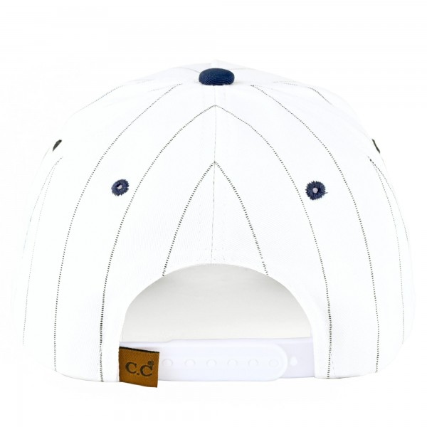 C.C TCM0074 Two Tone & Pin Stripe Canvas Embroidered "HOMERUN" Baseball Cap - Snap Back Closure - One Size Fits Most - 100% Cotton view 5