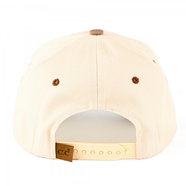 C.C TCM0091 Two Tone "Made In America" Canvas Embroidered Baseball Cap - Snap Back Closure - One Size Fits Most - 100% Cotton view 5