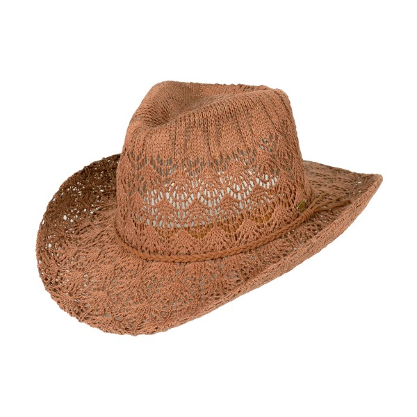 C.C CBC0136
Horseshoe Lace Knitted Cowboy Hat

- One Size Fits Most
- Adjustable Drawstring
- Brim Approximately 3.5" L
- 45% Viscose 45% Polyester 10% Nylon