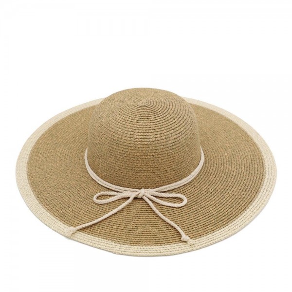 Two Tone Straw Sun Hat With Rope Band 

- One Size
- 100% Paper 