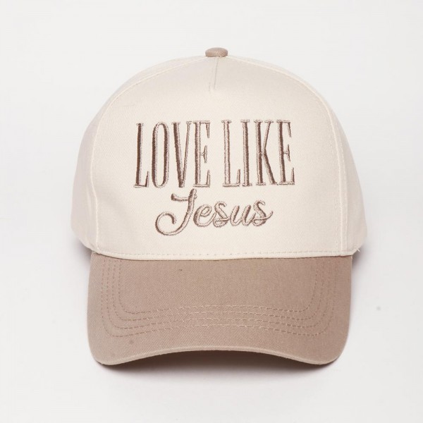 "LOVE LIKE Jesus" Embroidered Two Tone Baseball Cap

- One Size Fits Most
- Snap Back Closure
- 100% Cotton