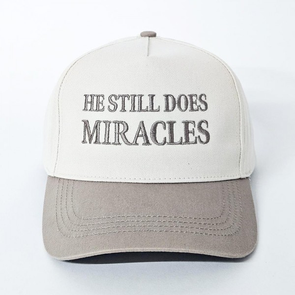 "He Still Does Miracles" Embroidered Two Tone Baseball Cap

- One Size Fits Most
- Snap Back Closure
- 100% Cotton