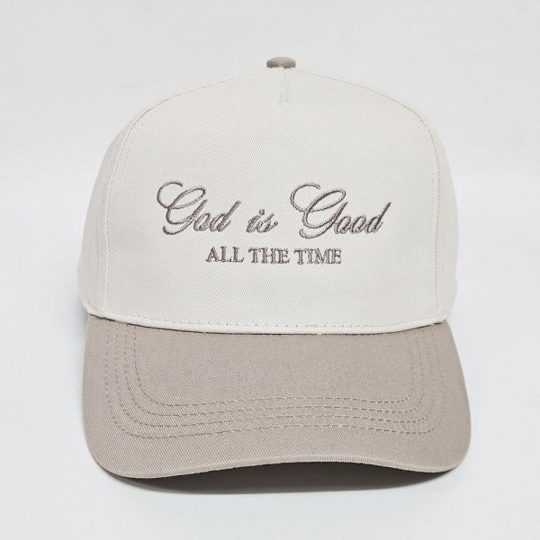 "God Is Good All The Time" Embroidered Two Tone Baseball Cap

- One Size Fits Most
- Snap Back Closure
- 100% Cotton