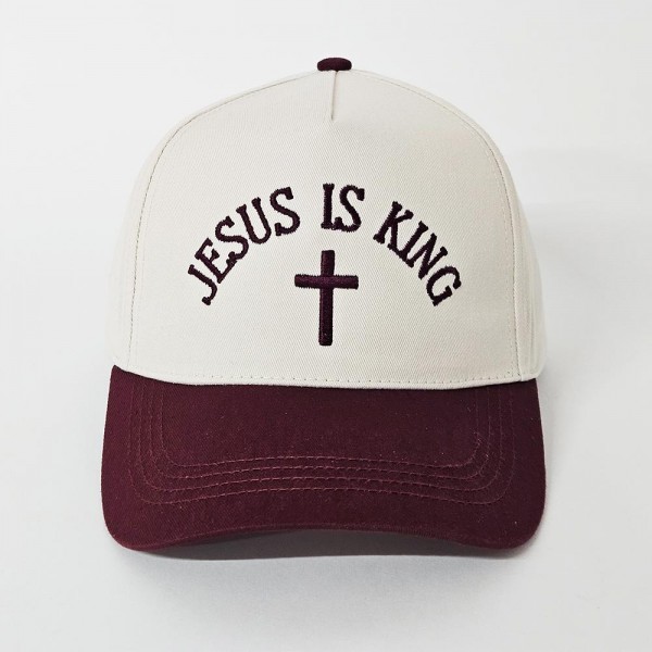 "JESUS IS KING" Embroidered Two Tone Baseball Cap

- One Size Fits Most
- Snap Back Closure
- 100% Cotton