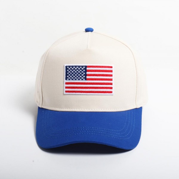 American Flag Embroidered Patch Two Tone Baseball Cap

- One Size Fits Most
- Snap Back Closure
- 100% Cotton