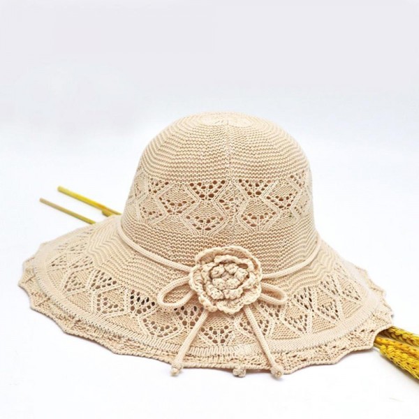 Woven Bucket Hat With Flower Band Detail 

- One Size Fits Most 