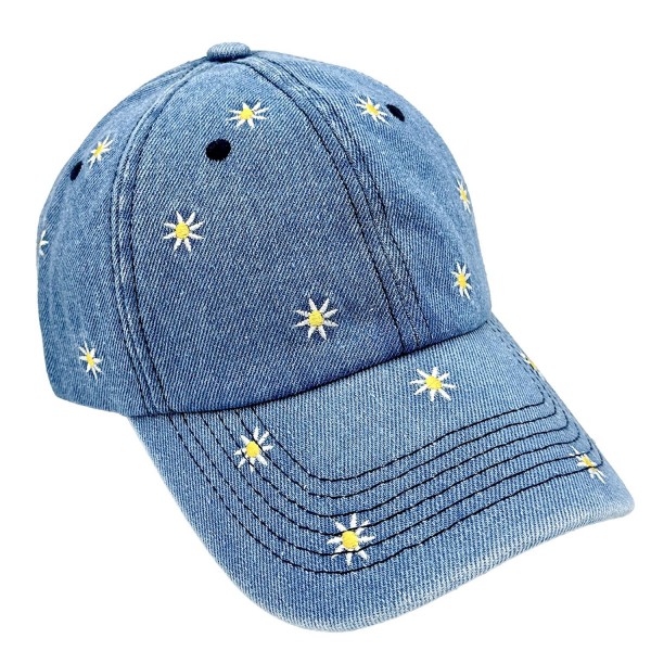 Do Everything In Love Denim Baseball Cap With Embroidered Sunflowers 

- One Size Fits Most 
- 100% Cotton 