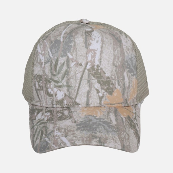 Camo Trucker Cap With Mesh Back  

- Snap Back Closure
- One Size Fits Most
- 100% Cotton