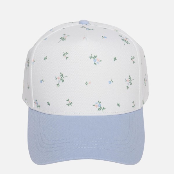 Flower Print Two Tone Baseball Cap

- One Size Fits Most
- Snap Back Closure
- 100% Cotton