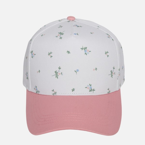 Flower Print Two Tone Baseball Cap

- One Size Fits Most
- Snap Back Closure
- 100% Cotton
