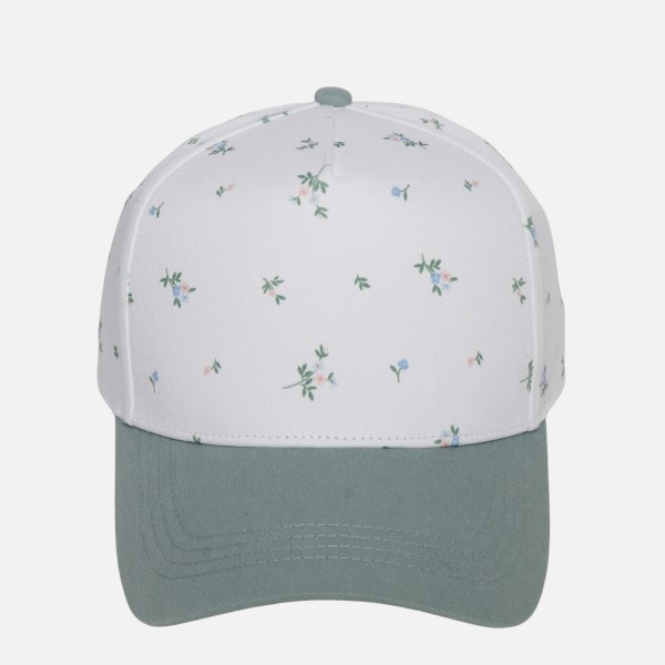 Flower Print Two Tone Baseball Cap

- One Size Fits Most
- Snap Back Closure
- 100% Cotton