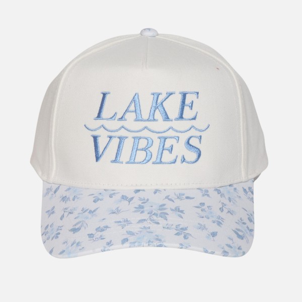 Two Tone Floral "LAKE VIBES" Embroidered Baseball Cap

- Snap Back Closure
- One Size Fits Most
- 100% Cotton