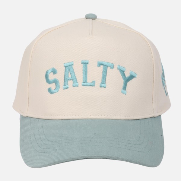 Two Tone "SALTY" Embroidered Baseball Cap With Palm Tree Details 

- Snap Back Closure
- One Size Fits Most
- 100% Cotton