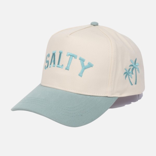 Two Tone "SALTY" Embroidered Baseball Cap With Palm Tree Details 

- Snap Back Closure
- One Size Fits Most
- 100% Cotton