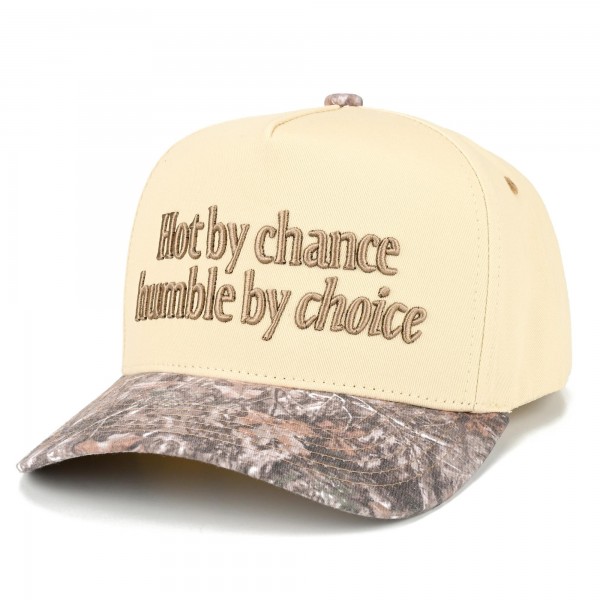 TCM0215 "Hot by chance humble by choice" Embroidered Camo Baseball Cap - One Size Fits Most - Snap Back Closure - 100% Cotton view 5