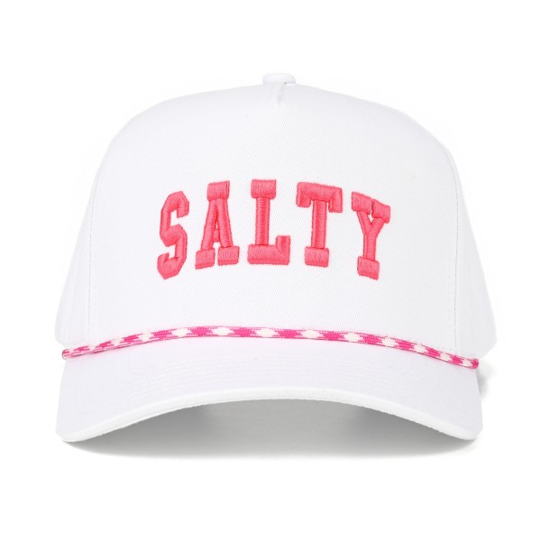 TCM0198
"SALTY" Embroidered Baseball Cap With Rope Detail 

- Snap Back Closure
- One Size Fits Most
- 100% Cotton

