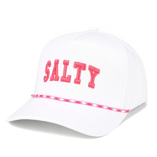 TCM0198
"SALTY" Embroidered Baseball Cap With Rope Detail 

- Snap Back Closure
- One Size Fits Most
- 100% Cotton

