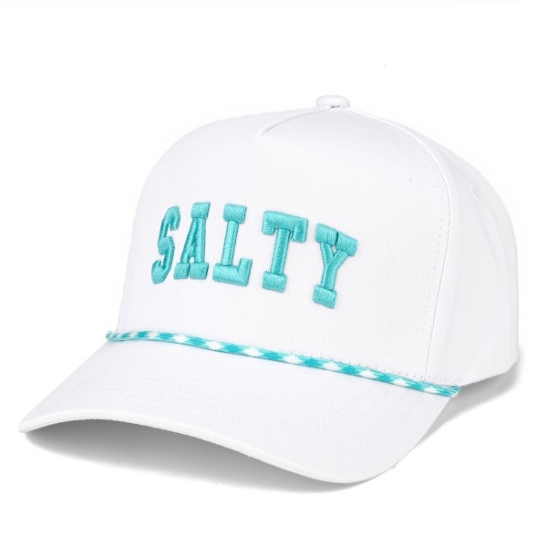 TCM0198 "SALTY" Embroidered Baseball Cap With Rope Detail - Snap Back Closure - One Size Fits Most - 100% Cotton view 5