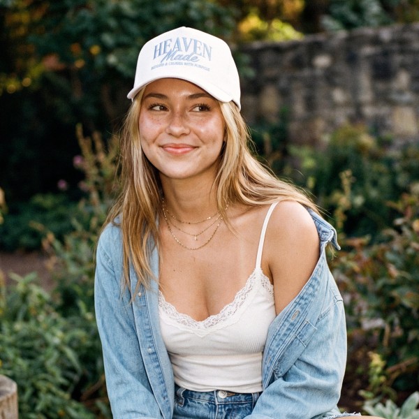 C.C TCM0159
Two Tone Canvas Embroidered "Heaven Made Blessed & Chosen With Purpose" Baseball Cap

- Snap Back Closure
- One Size Fits Most
- 100% Cotton