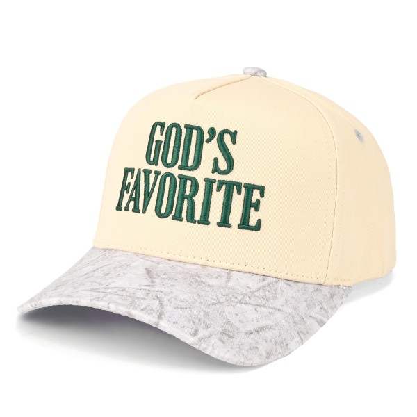 TCM0209 "GODS FAVORITE" Embroidered Two Tone Baseball Cap - Snap Back Closure - One Size Fits Most - 100% Cotton view 5