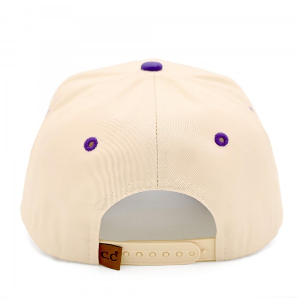 C.C TCM0013 Two Tone "SUNDAY FOOTBALL" Canvas Embroidered Baseball Cap - Snap Back Closure - One Size Fits Most - 100% Cotton view 5