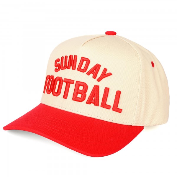 C.C TCM0013 Two Tone "SUNDAY FOOTBALL" Canvas Embroidered Baseball Cap - Snap Back Closure - One Size Fits Most - 100% Cotton view 5