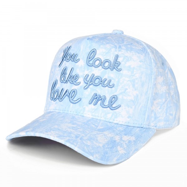C.C TCM0052
"You Look Like You Love Me" Embroidered Three Tone baseball Cap 

- One Size Fits Most 
- Snap Back Closure 
- 100% Cotton 