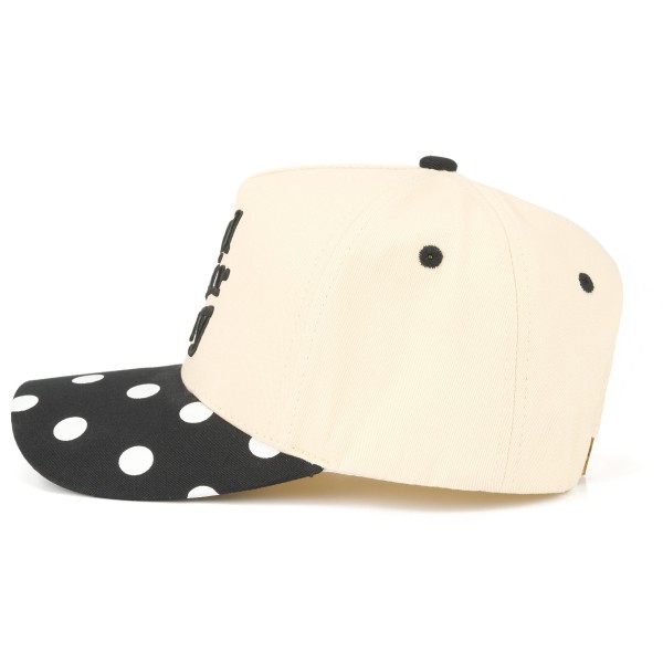 TCM0180 "Bad Hair Day" Embroidered Two Tone Baseball Cap With polkadot Detail - Snap Back Closure - One Size Fits Most - 100% Cotton view 5