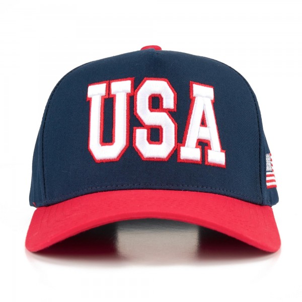 TCM0241
"USA" Embroidered Two Tone Baseball Cap

- One Size Fits Most
- Snap Back Closure
- 100% Cotton
