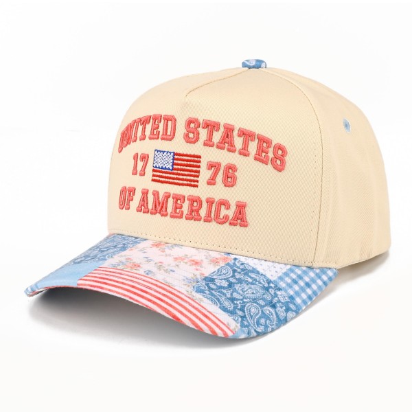 TCM0248
"UNITED STATES OF AMERICA 1776" Embroidered Two Tone Quilted Baseball Cap

- One Size Fits Most
- Snap Back Closure
- 100% Cotton