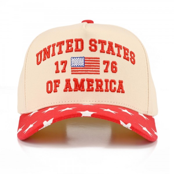 TCM0248
"UNITED STATES OF AMERICA 1776" Embroidered Two Tone Baseball Cap

- One Size Fits Most
- Snap Back Closure
- 100% Cotton